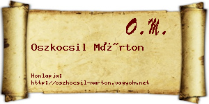 Oszkocsil Márton névjegykártya