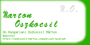 marton oszkocsil business card